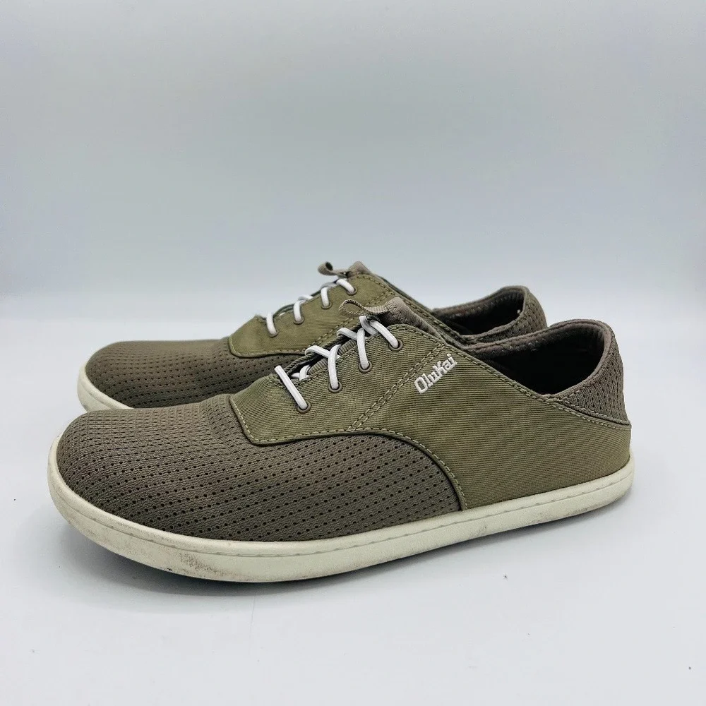 OluKai Men's Nohea Moku No Tie Boat Shoes Clay Tapa Size 40 MSRP $120
